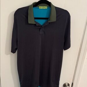 Men's Navy and Green Polo G/ FORE LARGE shirt